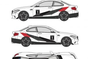 Man sieht die Skizze einer Designerstellung für einen BMW M235i von Das-Folienhaus